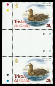 Tristan Da Cunha 2005 QEII 20p gutter pair WMK CROWN RIGHT 'CA' MNH. SG 839w.
