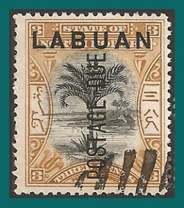 Labuan 1901 Postage Due, Palm Tree, cancelled  #J2,SGD2