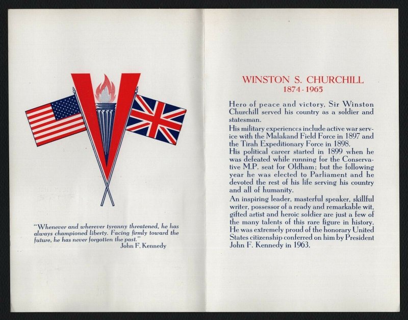 #1264 5c Winston Churchill-Combo, Presentation Card **ANY 5=FREE SHIPPING**