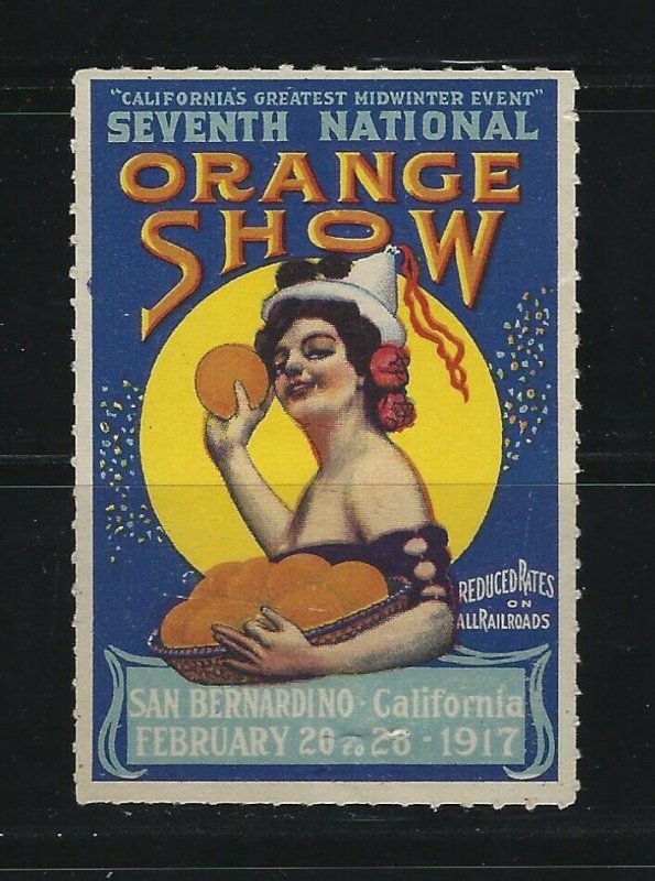 UNITED STATES - 1917 CALIFORNIA SEVENTH NATIONAL ORANGE SHOW POSTER STAMP MNH