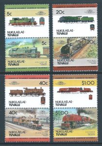 Tuvalu-Nukulaelae #2, 7, 11, 17 NH Historic Locomotives (Part 2) (4 Pairs)