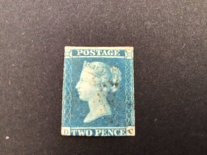 Great Britain 1841 two penny blue imperforate  stamp Ref 57480