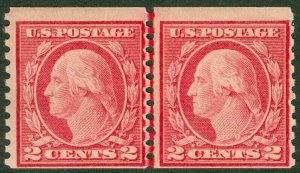 EDW1949SELL : USA 1915 Scott #455 Type III Line pair. Mint NH. Catalog $105.00.