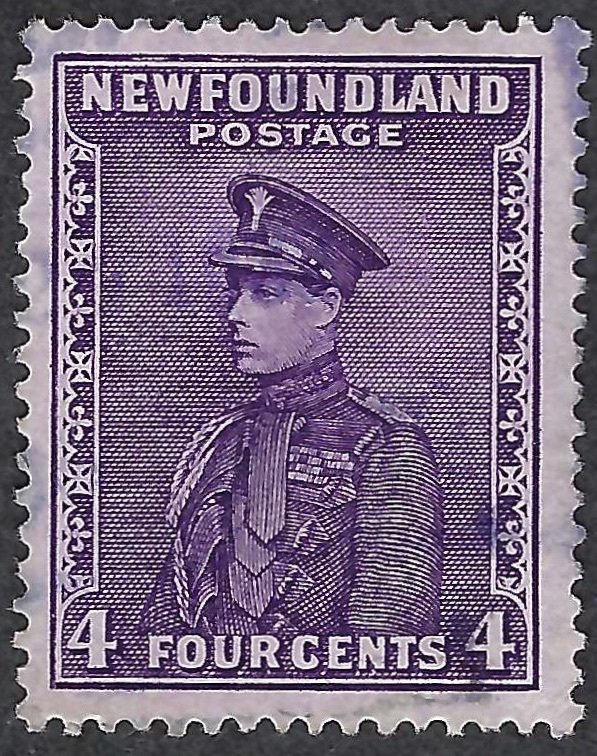 Newfoundland #188 4¢ King Edward VII (1932). Deep violet. Perf. 13.5. VF. Used