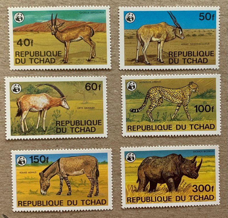 Chad 1979 WWF Protected Animals, MNH.  Scott 367-372, CV $25.25