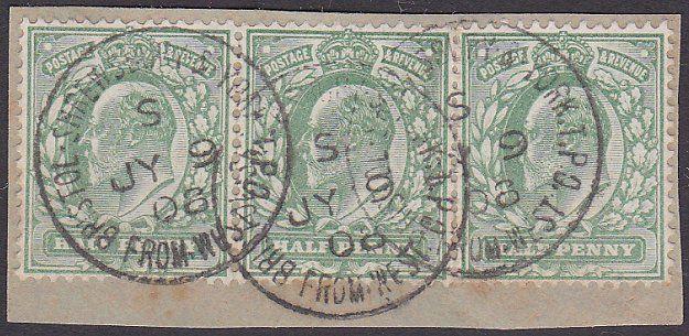 GB 1908 piece BRISTOL SHREWSBURY & YORK TPO / FROM WEST cds................87424