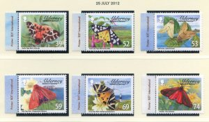 Alderney 2012 Moths Set SGA460/465 Unmounted Mint