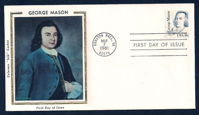 UNITED STATES FDC 18¢ George Mason 1981 Colorano