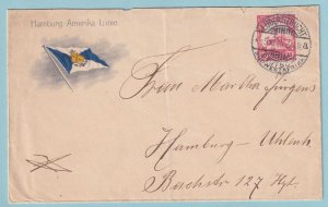 GERMAN SOUTHWEST AFRICA SON LUDERITZBUCHT COVER 1910 HAMBURG AMERIKA LINE!