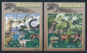 [106417] Micronesia 2001 Prehistoric animals dinosaurs bird 2 sheets MNH