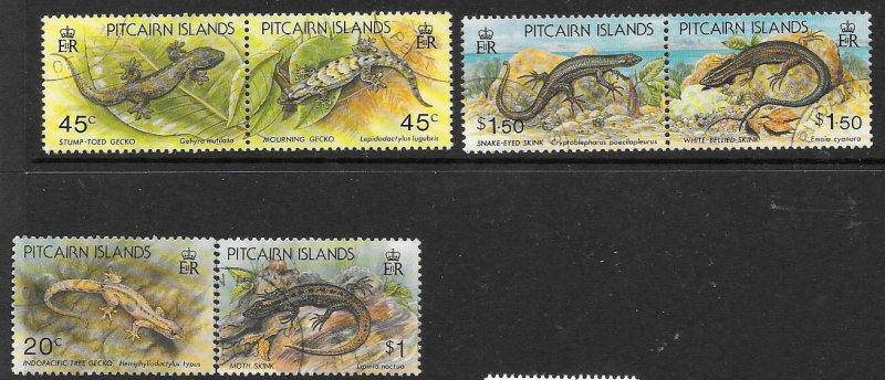 PITCAIRN ISLANDS SG436/41 1993 LIZARDS FINE USED