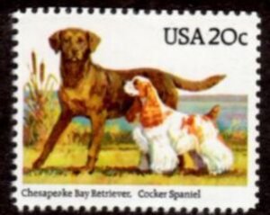 US Stamp #2099 MNH - DOGS - Chesapeake Bay Retriever and Cocker Spaniel