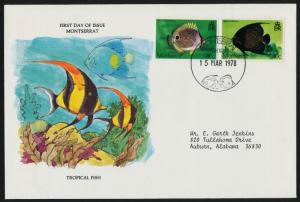Montserrat 381-2 on FDC - Tropical Fish