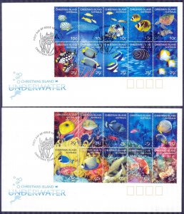 Christmas Island 2004 Underwater Marine Life Fishes 2 FDC