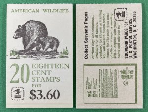 Scott BK137 (1889a) AMERICAN WILDLIFE Booklet of 20 US 18¢ Stamps MNH 1981