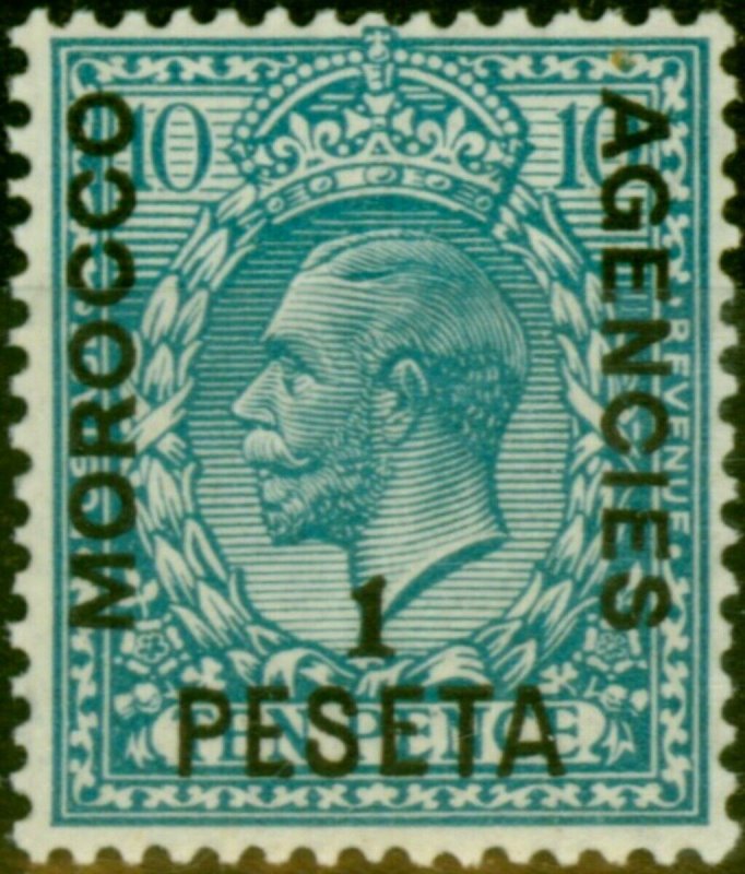 Morocco Agencies 1914 1p on 10d Turquoise-Blue SG135 V.F MNH 