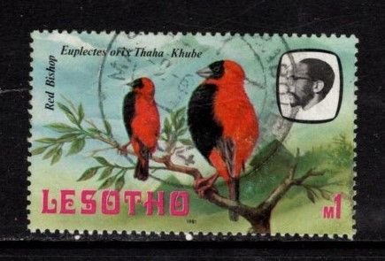 Lesotho - #332 Red Bishop - Used