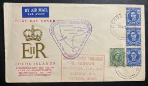 1955 Cocos Island First Day Cover FDC Australian Government Administration