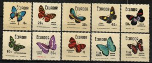 Ecuador Stamp 797-804, C463-C464  - Butterflies