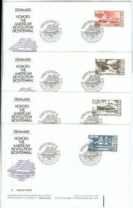 70879 - DENMARK - Postal History - Set of 4 SPECIAL COVERS 1976: BOATS American