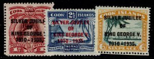 COOK ISLANDS GV SG113-115, 1935 SILVER JUBILEE set, M MINT. Cat £16.