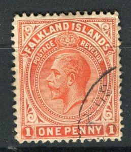 FALKLANDS; 1912 early GV issue fine used Shade of 1d. value