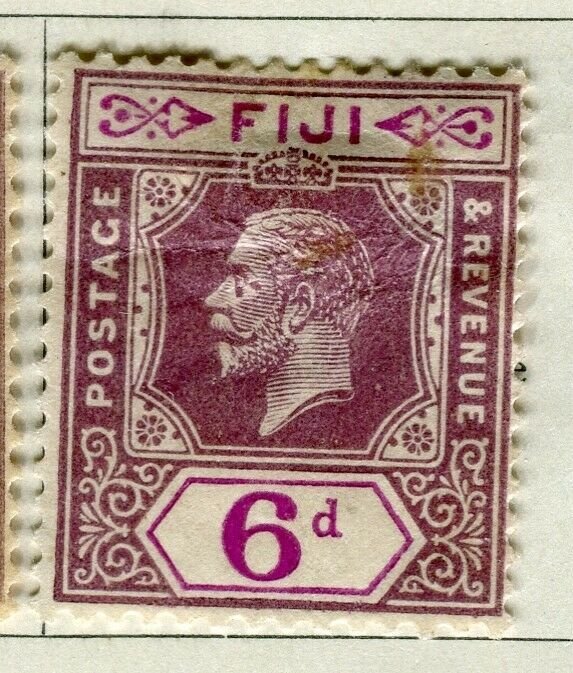 FIJI; 1922-27 early GV issue fine Mint hinged 6d. value