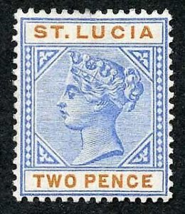 St Lucia SG45 2d Ultramarine and Orange Fresh M/M