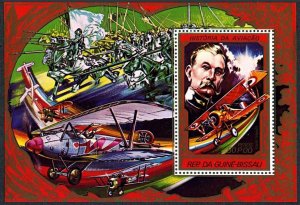 Guinea Bissau C14B sheet,MNH.Mi Bl.152A. Aviation,1980.Comdr.de Rose,Nieuport.