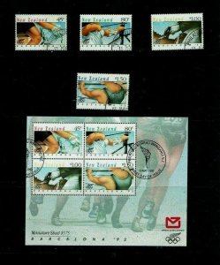 New Zealand: 1992, Olympic Games, Barcelona, fine used set includes M/sheet