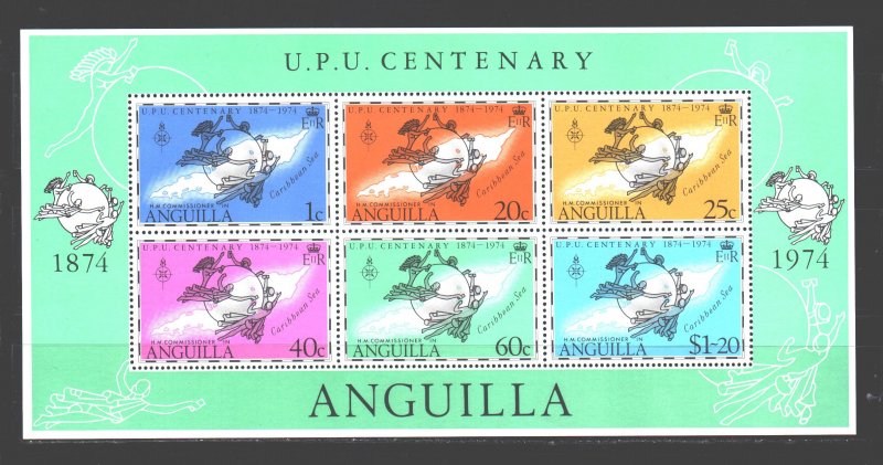 Anguilla. 1974. bl6. 100 years of UPU. MNH.