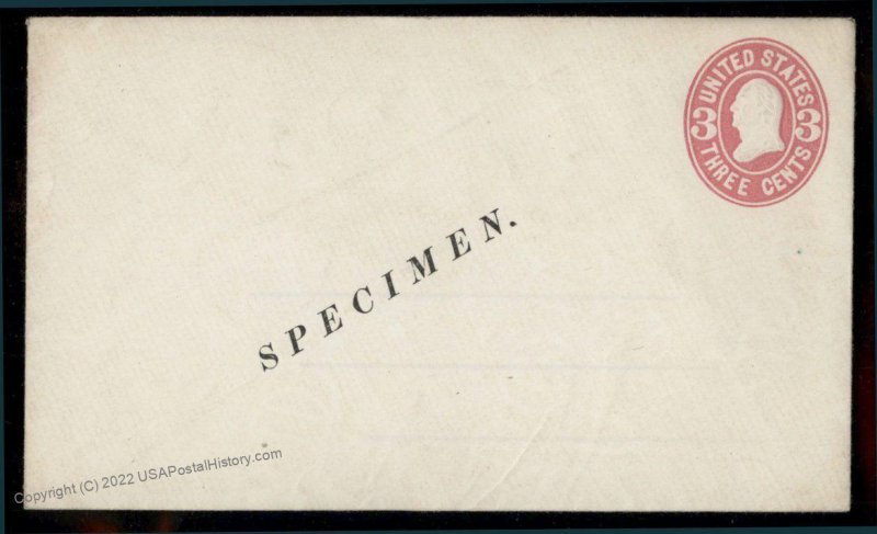 USA SPECIMEN 3c UPSS 123 U59 Without Request Postal Stationery 86072