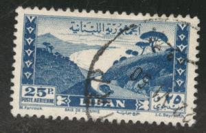 LEBANON Scott C123 used  stamp 1947 airmail