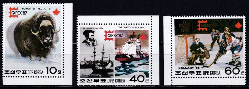 Korea, Fauna, Animals, Ships, Ice Hockey, CAPEX`87 MNH / 1987
