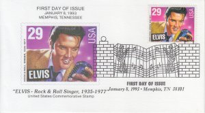 1993 Elvis Presley (Scott 2721) Memphis Collectible Elvis Stamp FDC