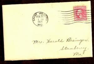 U.S. COVER - POSTMARKED SAINT JOSEPH, MO, FEB 25, 1921