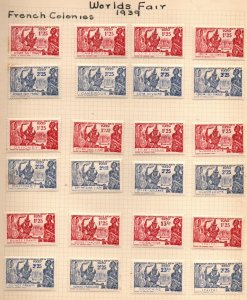 French Colonies 1939 World's Fair Complete Set Mint Hinged