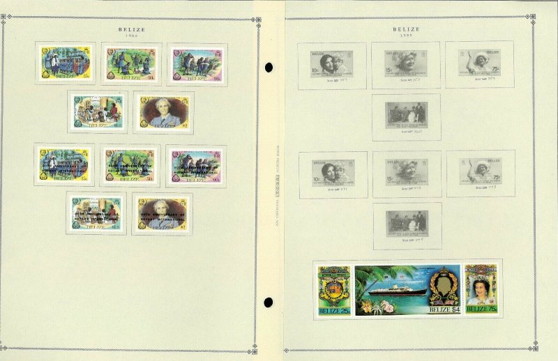 Belize Mint & CTO Hinged on 29 Scott International Pages 1973-1999