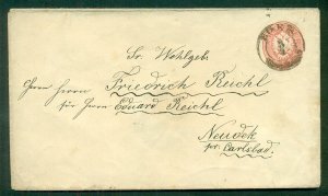 AUSTRIA 5kr postal card tied EGER to NEUDEK, VF