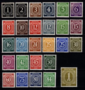 Germany Allied Zones 1946 Numeral, Set [Unused]