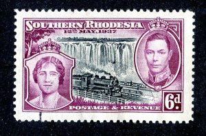 1937  Southern Rhodesia Sc.# 41 U cv $3.75  (71 BCXX )