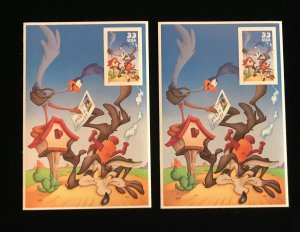 3391c & 3392c, set of 2, both varieties of Road Runner panes with 1 stamp each