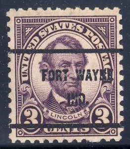 Fort Wayne IN, 635-61 Bureau Precancel, 3¢ Lincoln