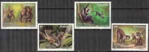 Rwanda 1988 Animals Monkeys Set of 4 MNH