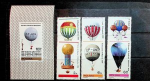 POLAND Sc 2433-9 NH SET+S/S OF 1981 - Balloons