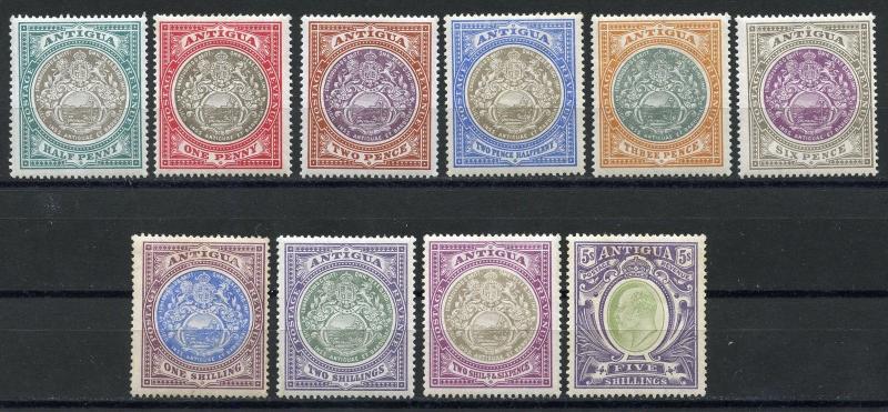 ANTIGUA  COLONIAL SEALS SCOTT#21/30 SG#31/40 MINT HINGED FULL ORIGINAL GUM