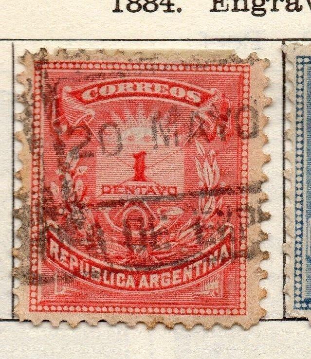 Argentine Republic 1884 Early Issue Fine Used 1c. 112933