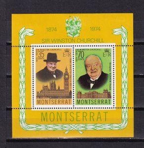 LI07 Montserrat 1974 100th Anniv Birth of Winston Spencer Churchill mini sheet