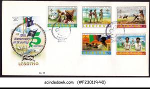 LESOTHO - 1982 75th ANNIVERSARY OF SCOUTING / SCOUTS 5V - FDC