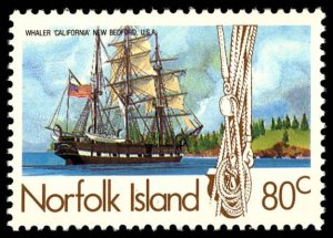 NORFOLK ISLAND Sc 362 XF/MNH - 1985 80c - the Ship California - Well Centered